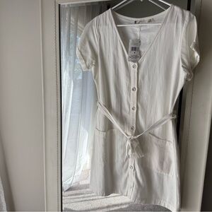 Roxy Kona Belted Short-Sleeve Mini Dress, Cover Up, Medium